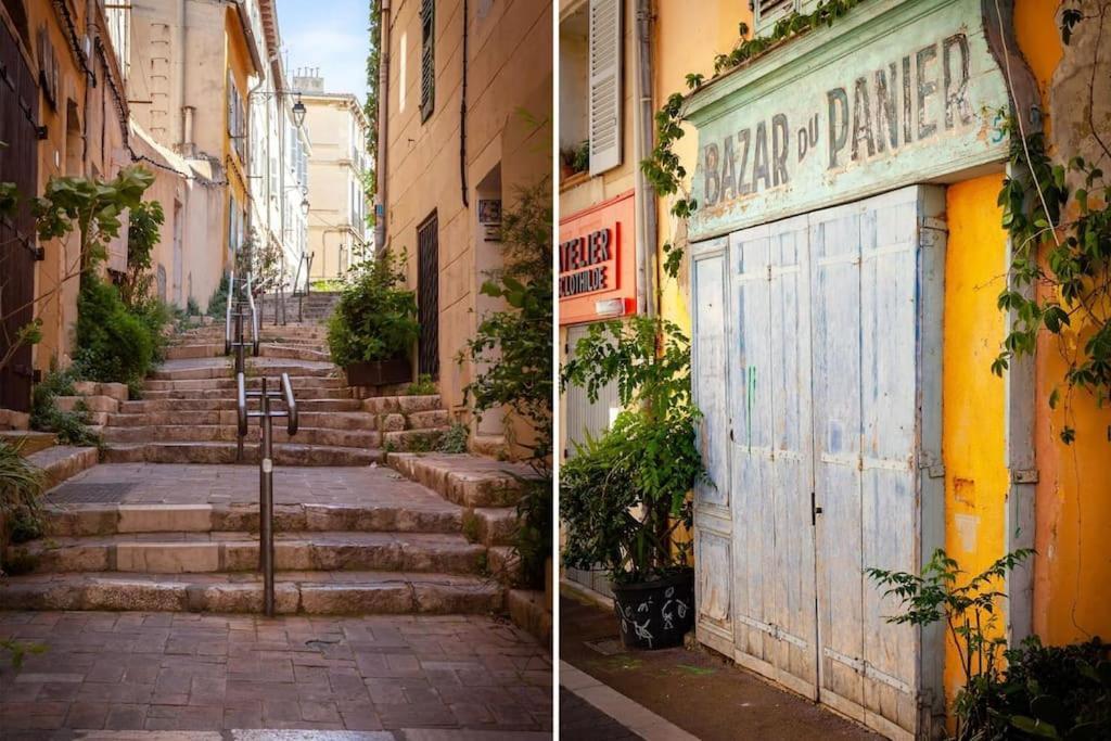 Rare Appart 2 Chambres En Duplex Design Au Panier Marsilia Exterior foto